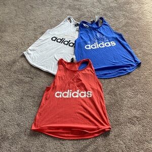 Adidas Tank Top Bundle Red Blue White Logo Racerback SIZE M